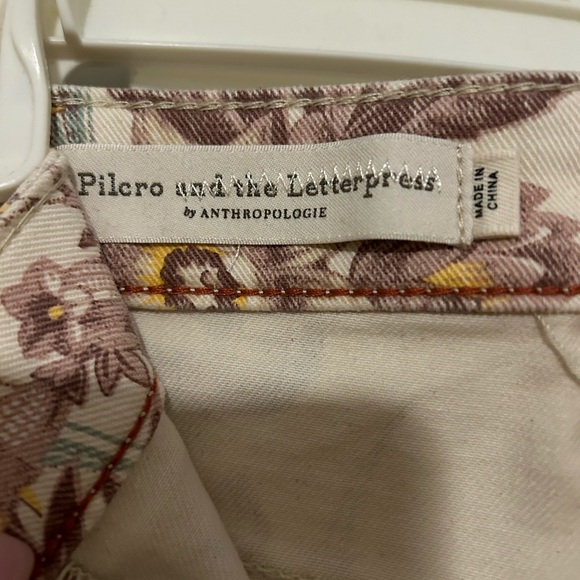 Anthropologie Pilcro & The Letterpress The High Rise Trouser Bootcut Floral 25R - Picture 4 of 8